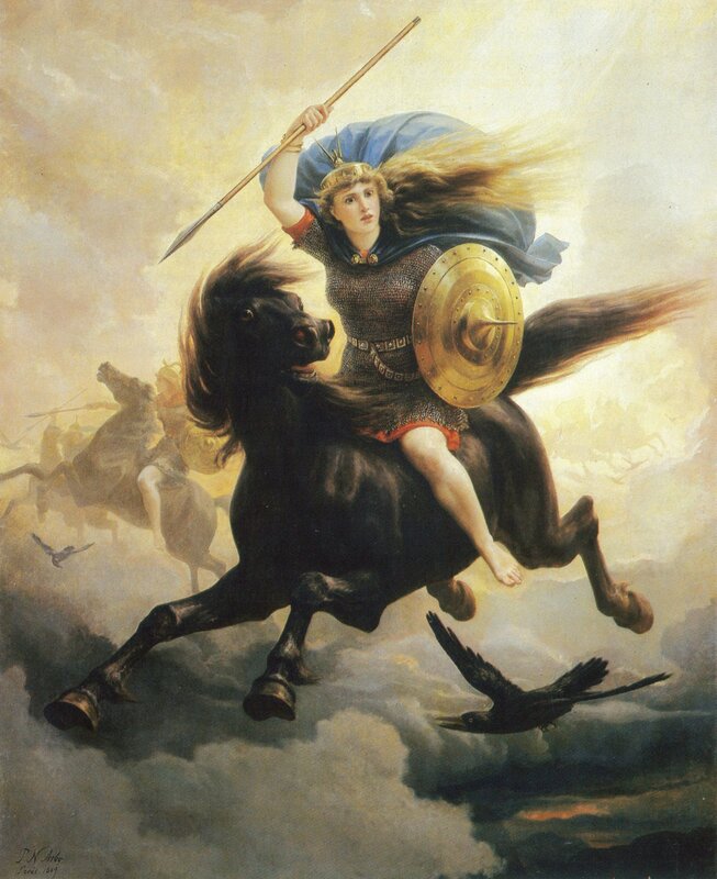 Warrior on a black horse