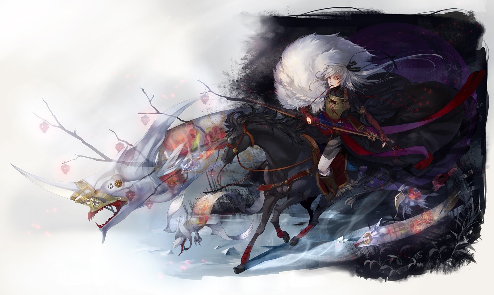 warrior on a black horse