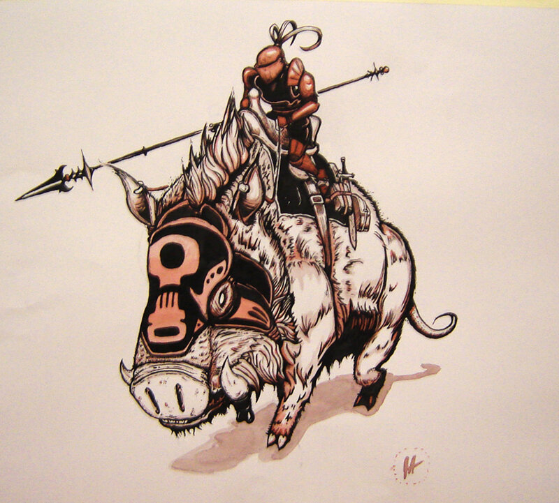 warrior on a boar
