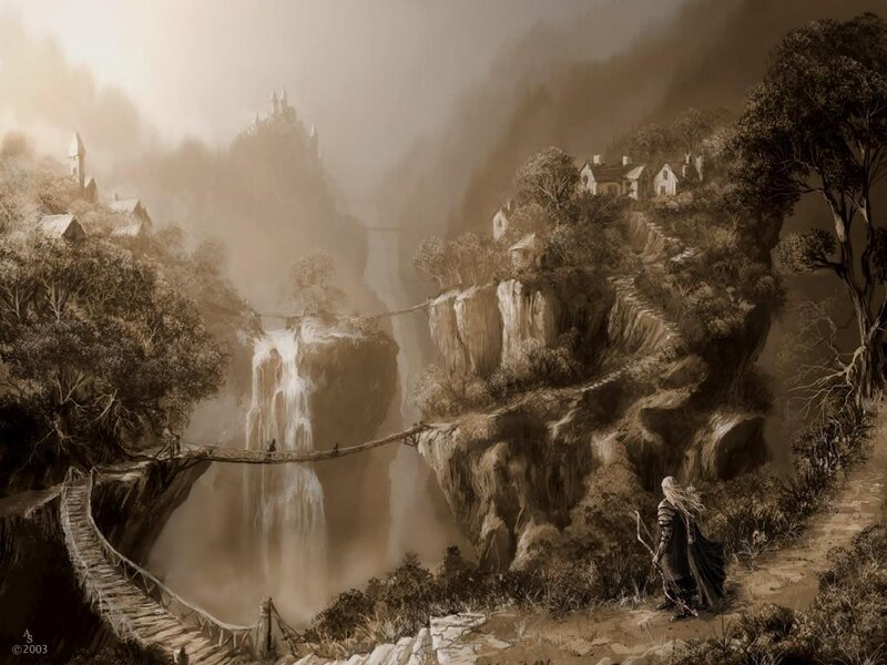 Warrior on a Cliff — Brown, Dramatic, Morning