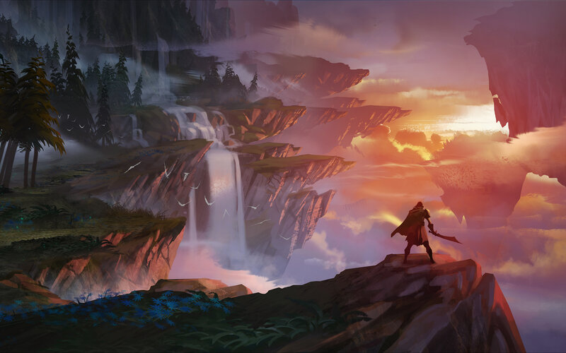 Warrior on a Cliff — Orange