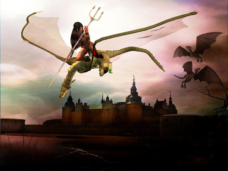 Warrior on a dragon