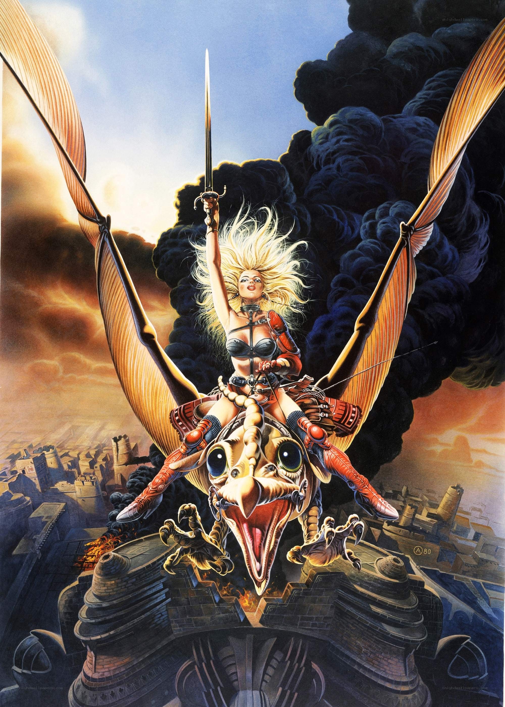 warrior on a flying creature