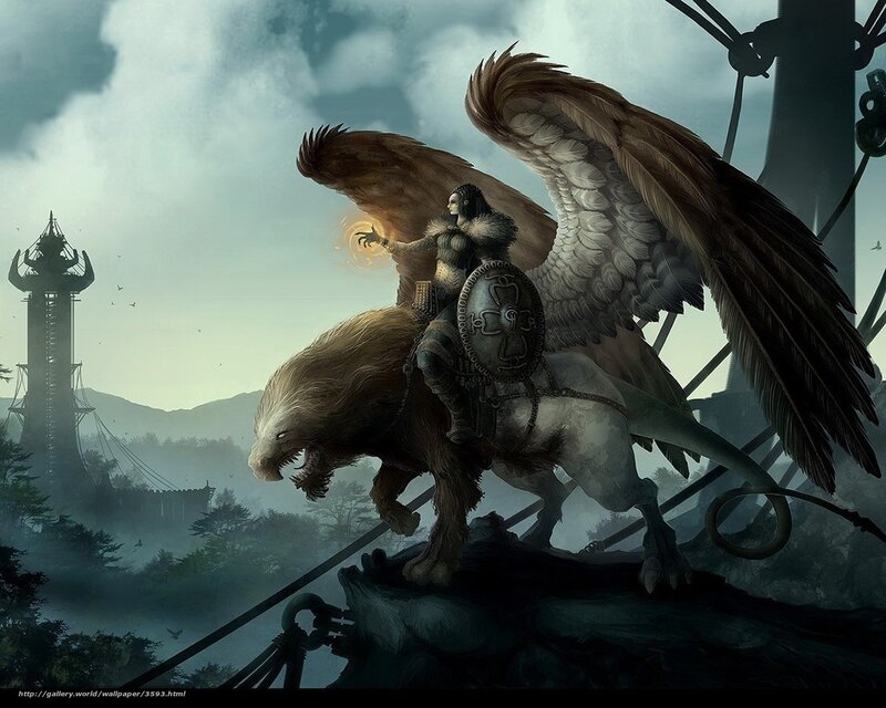 Warrior on a griffin
