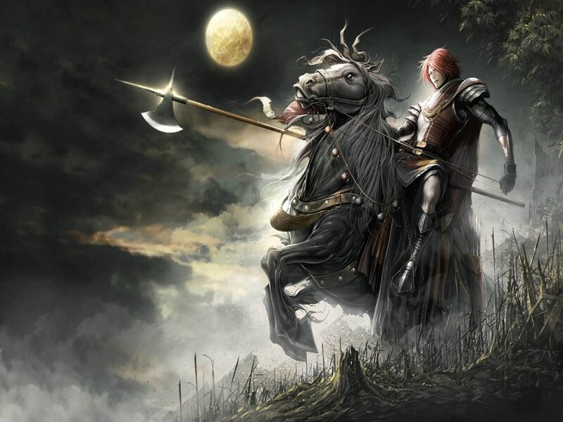 Warrior on a Horse — Black