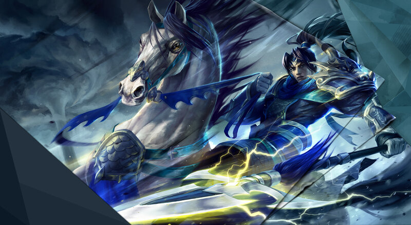 Warrior on a Horse — Blue