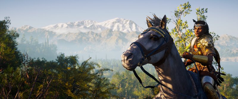 Warrior on a Horse — Green, Serene
