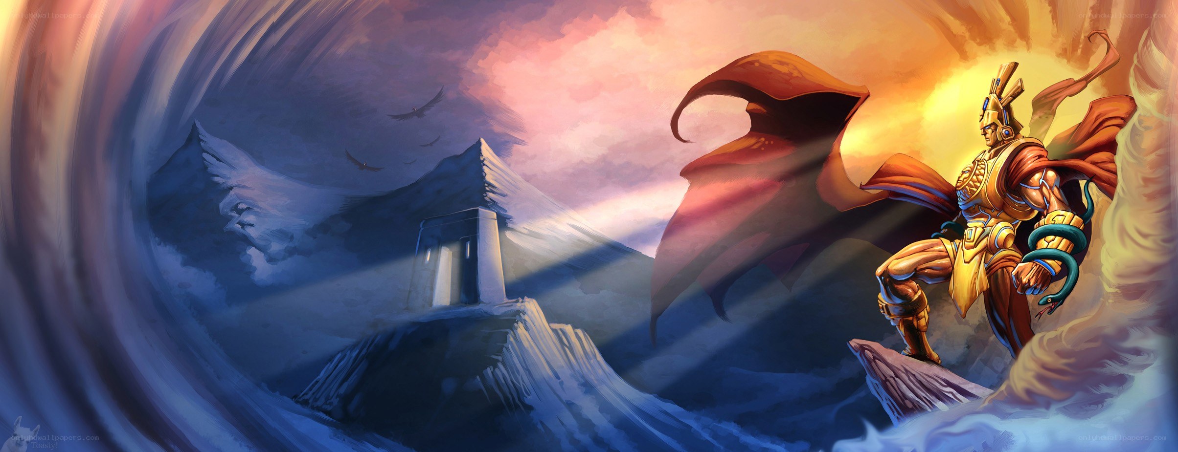 Warrior on a mountain peak
