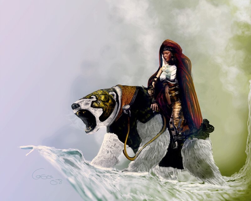 warrior on a polar bear
