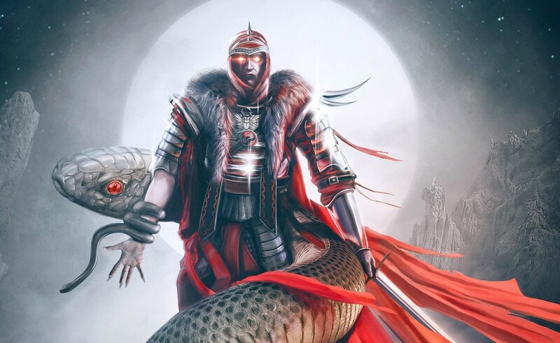 warrior on a serpent