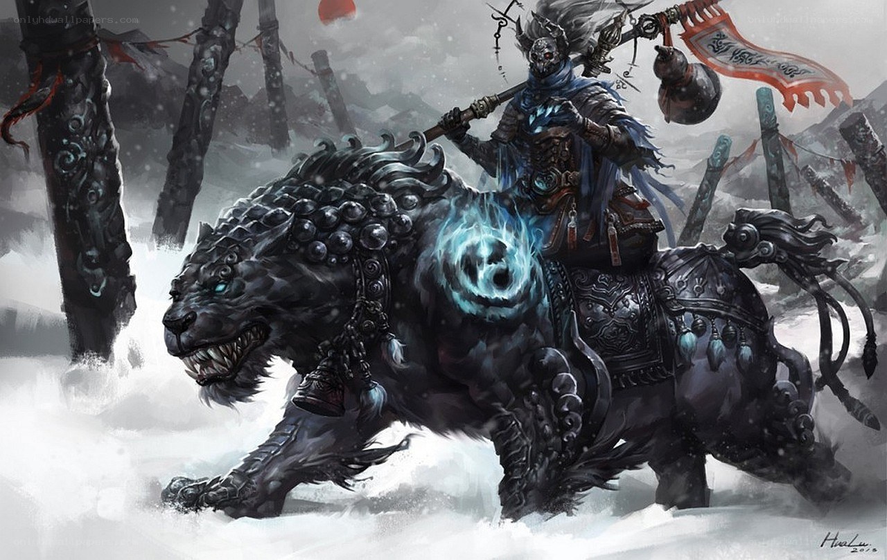 Warrior on a spectral beast