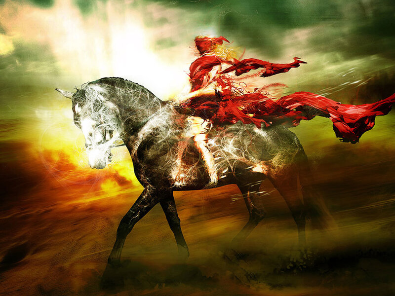 Warrior on a spectral horse