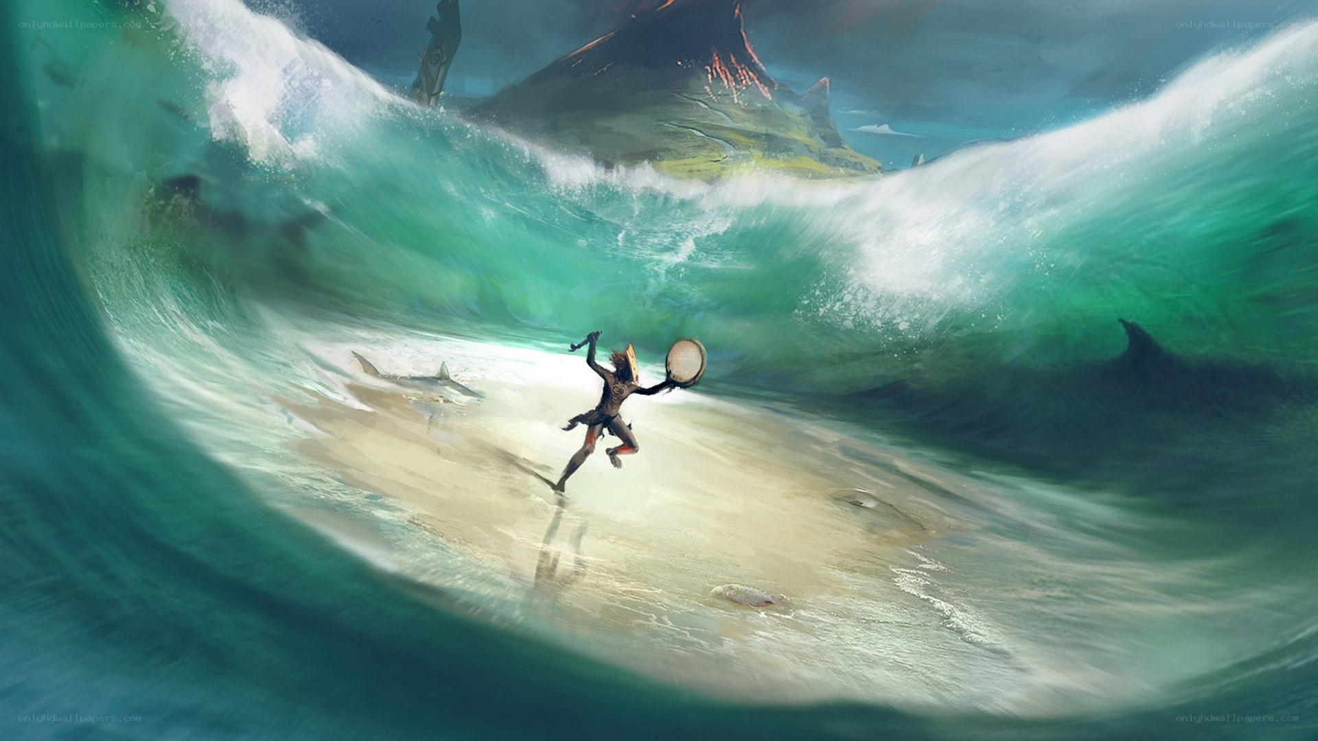 Warrior on a wave