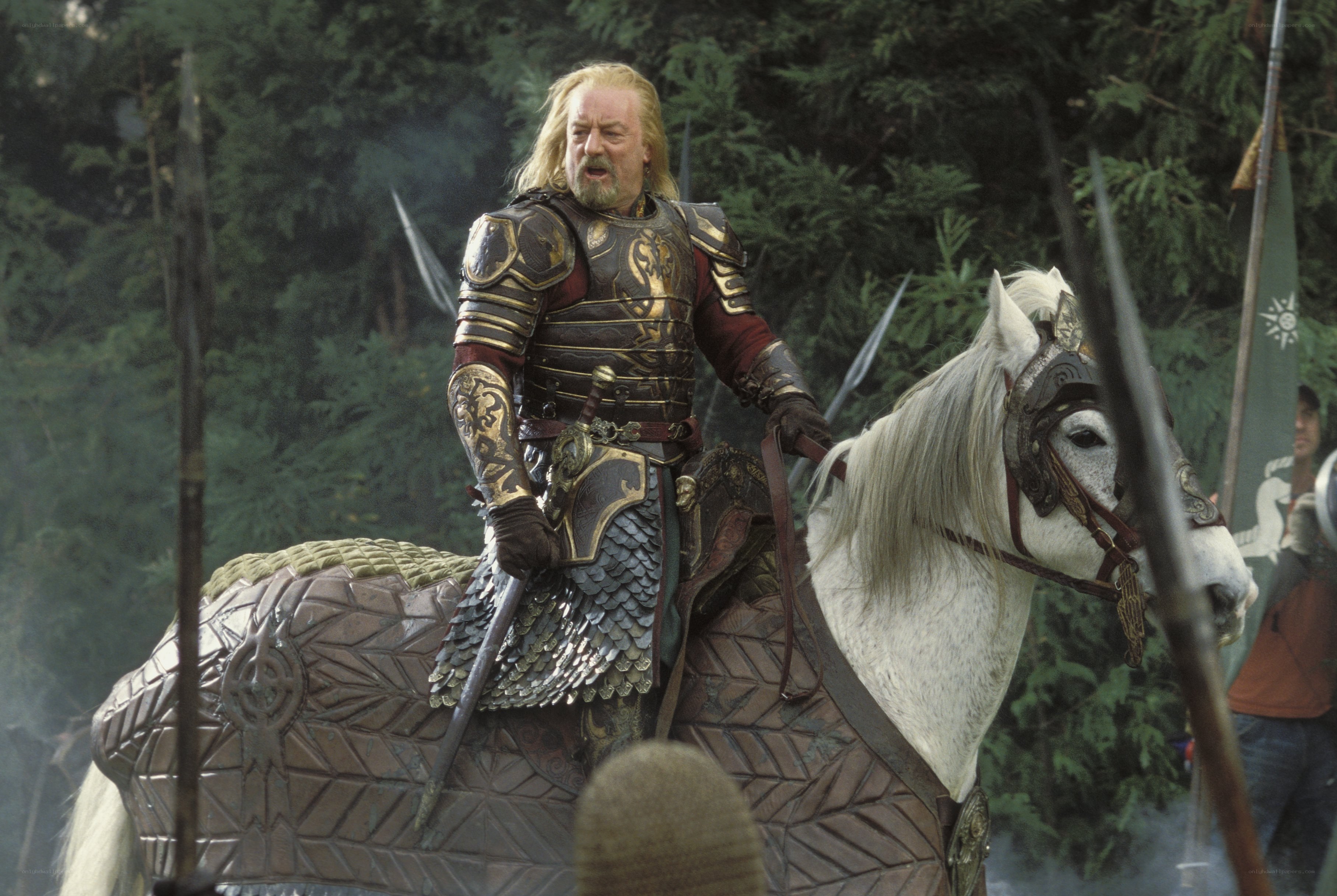warrior on a white horse