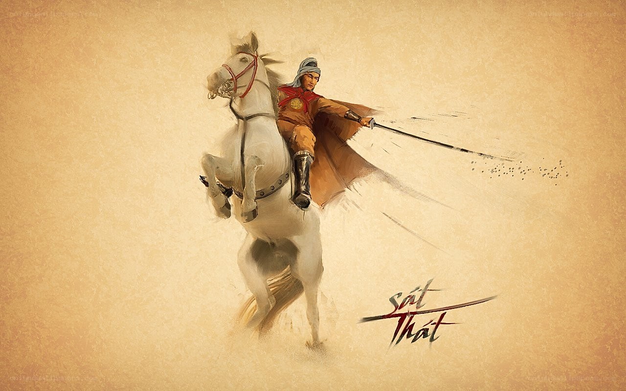 warrior on a white horse