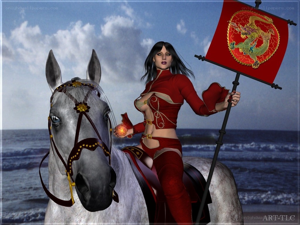 Warrior on a white horse
