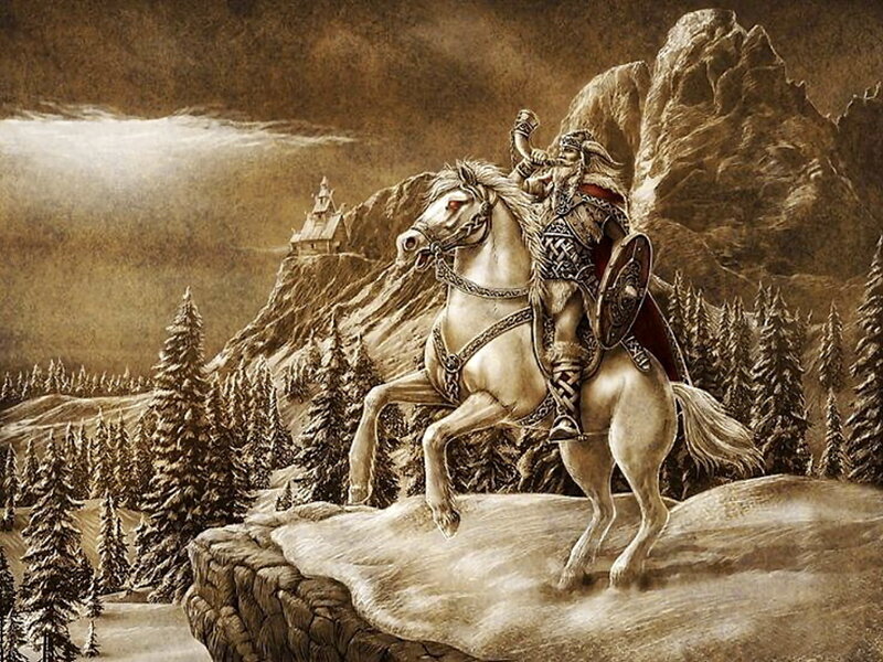 Warrior on a White Horse — Brown