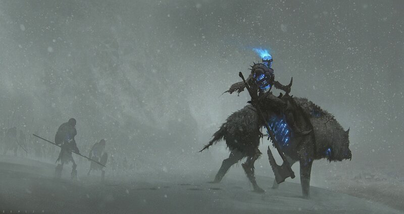 Warrior on Armored Boar — Gray