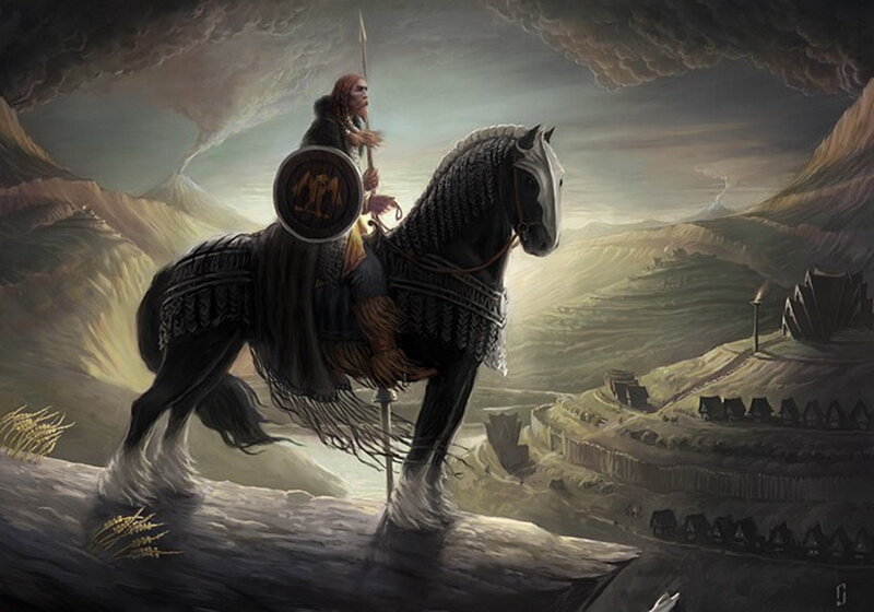 Warrior on Black Horse