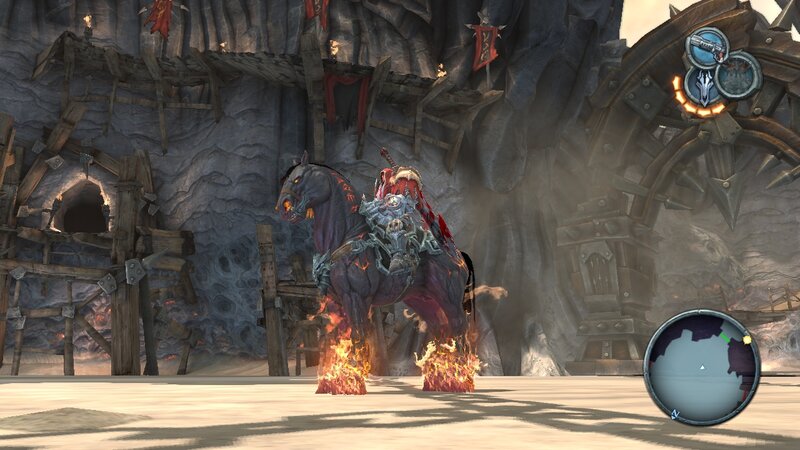 Warrior on Flaming Horse — Gray