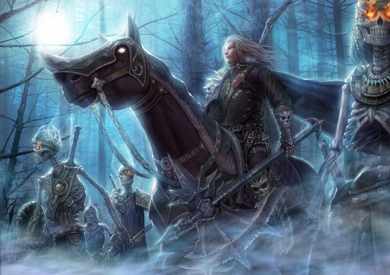 Warrior on Horse with Skeletons