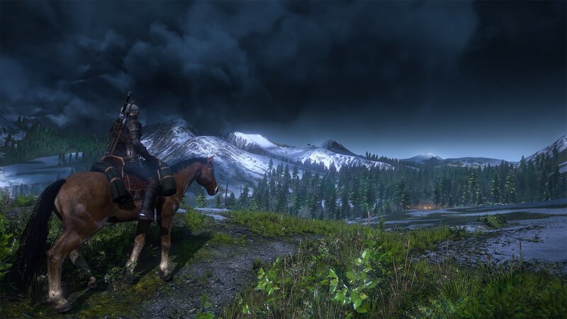Warrior on Horseback — Green, Dramatic, Night