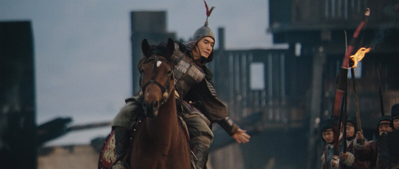 Warrior on horseback in battle