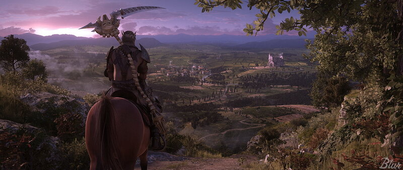 Warrior on Horseback — Purple