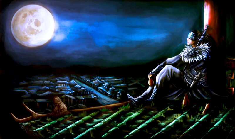 Warrior on Rooftop