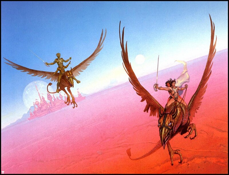Warrior on Winged Creature