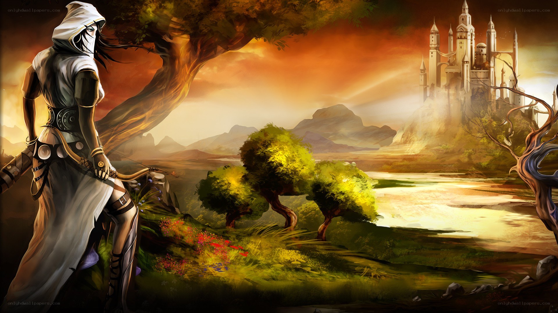 Warrior overlooking a castle