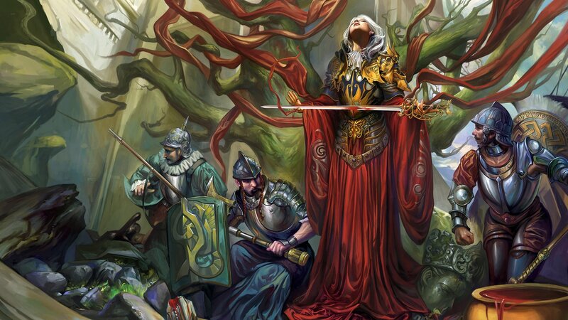 Warrior queen in a forest