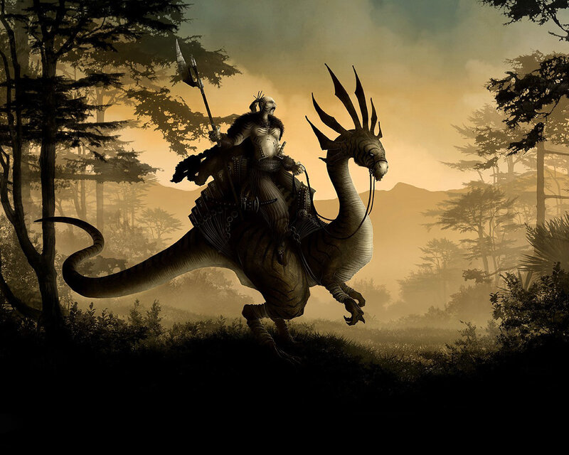 warrior riding a dragon