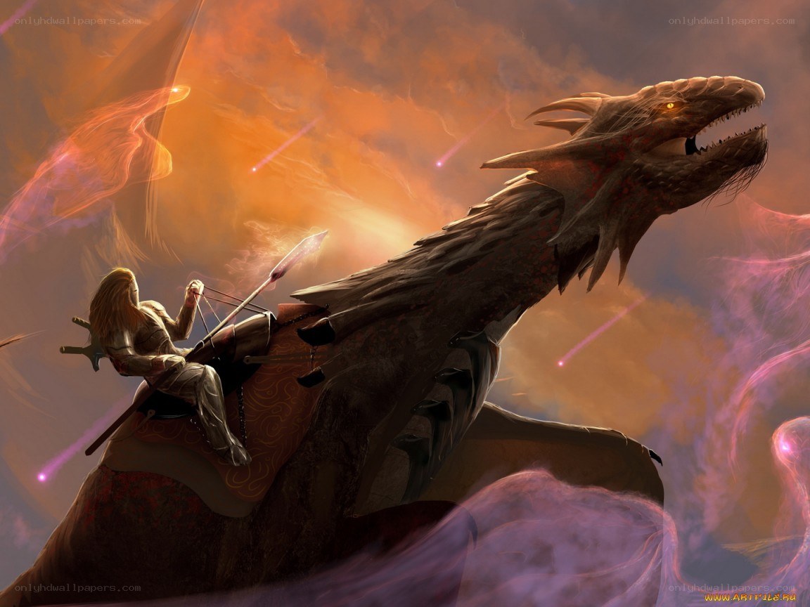 warrior riding a dragon