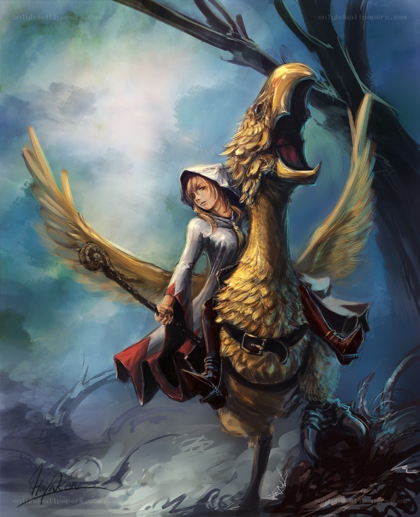 Warrior riding a giant bird