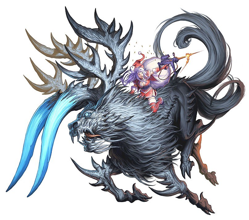 Warrior riding a mythical beast