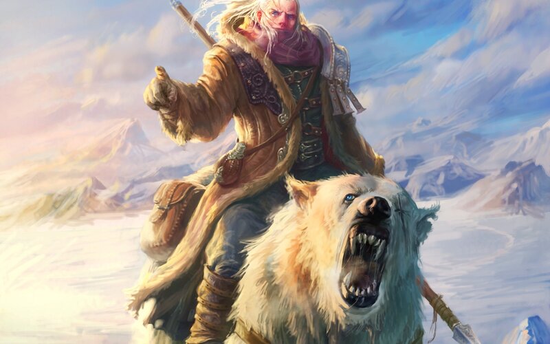 warrior riding a polar bear