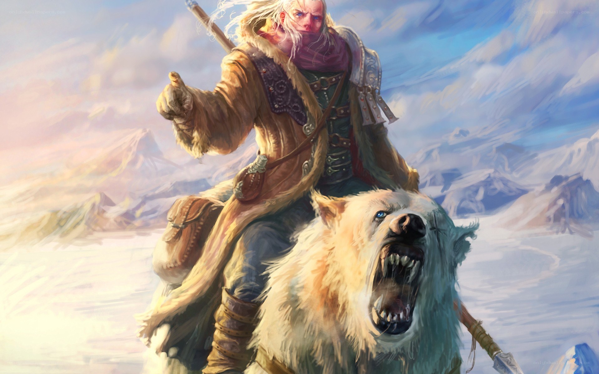 warrior riding a polar bear