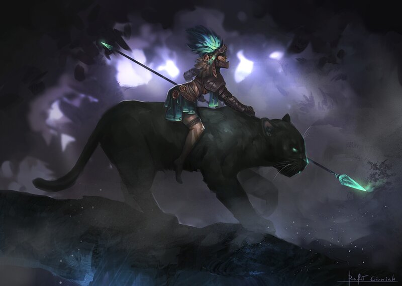 Warrior Riding Black Panther