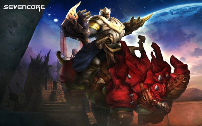 Warrior Riding Red Creature