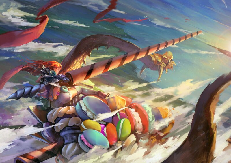 Warrior Riding Sea Monster