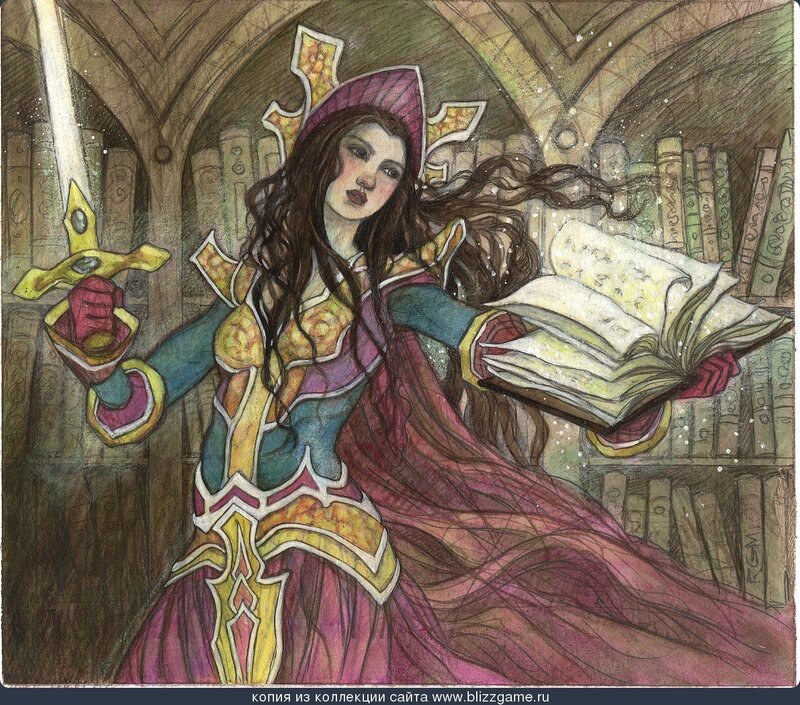 Warrior scholar in a library