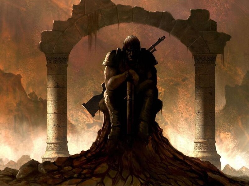 Warrior Sitting in Ruin