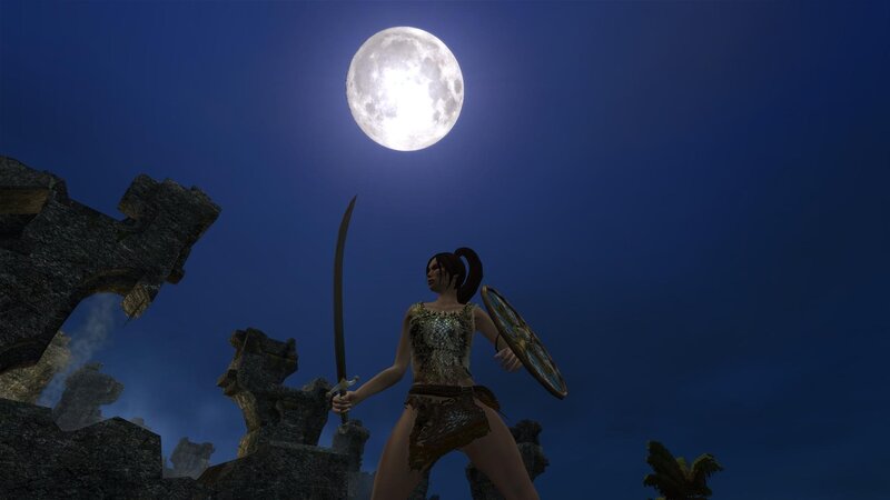 warrior under the full moon