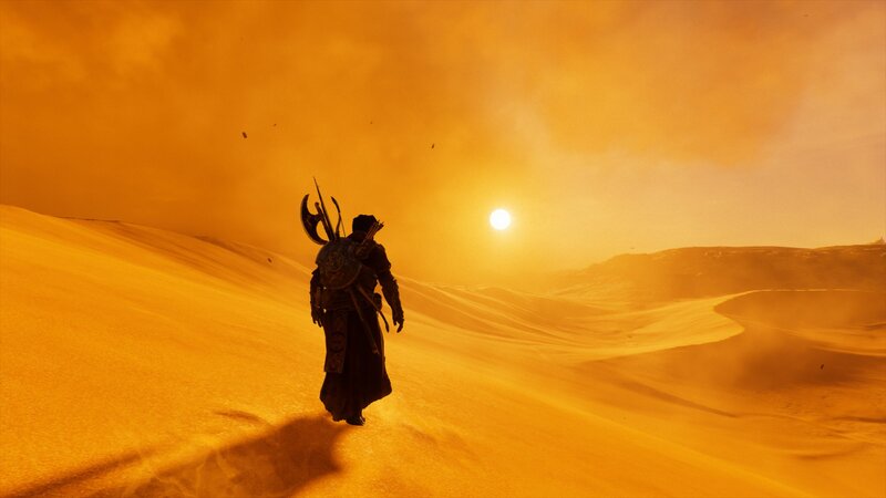Warrior Walking in Desert