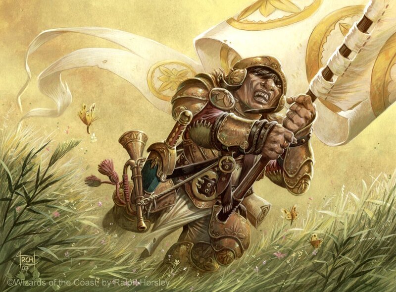 Warrior with a banner
