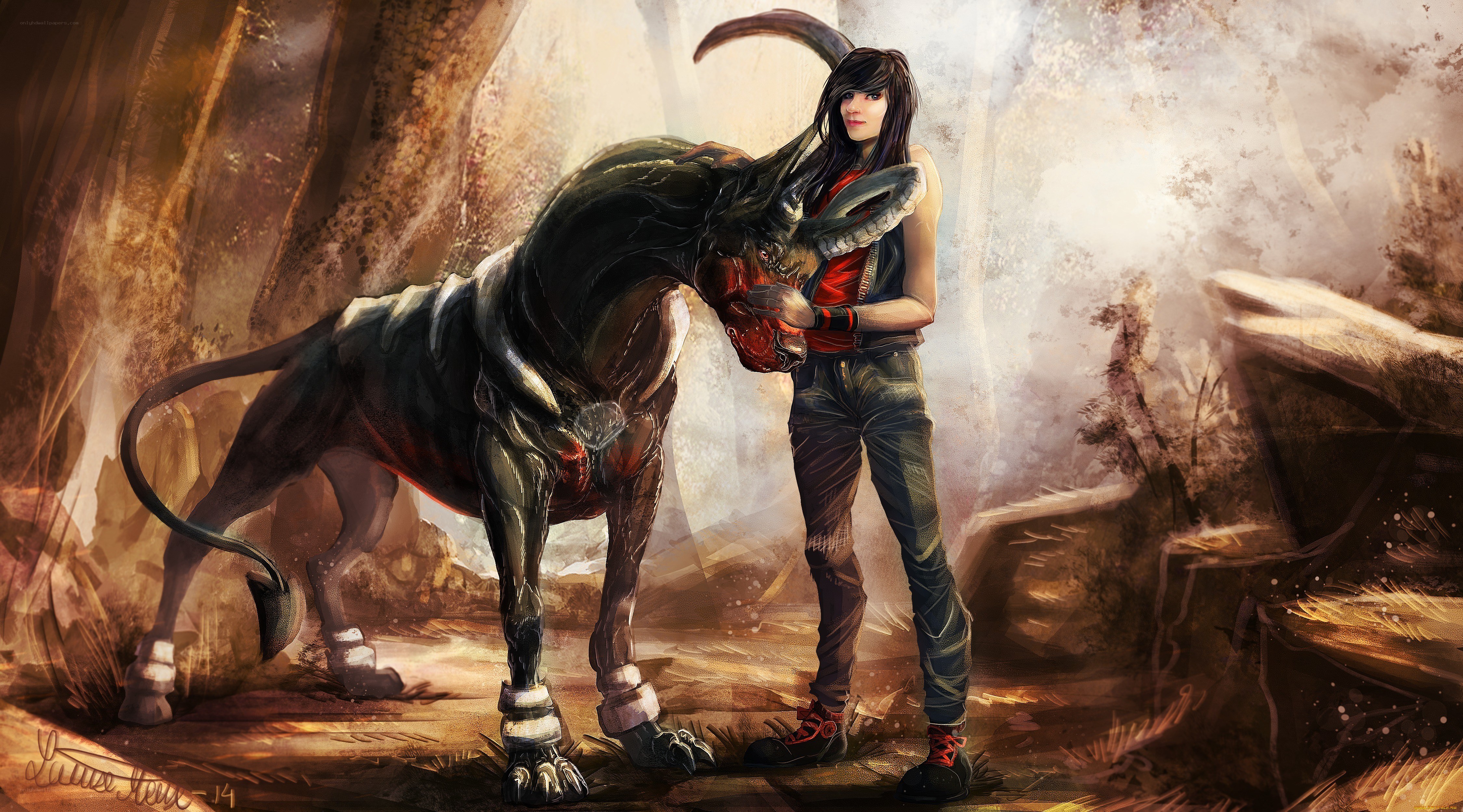 warrior with a beast companion