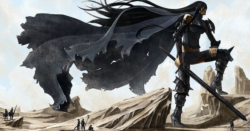 Warrior with a dark cape