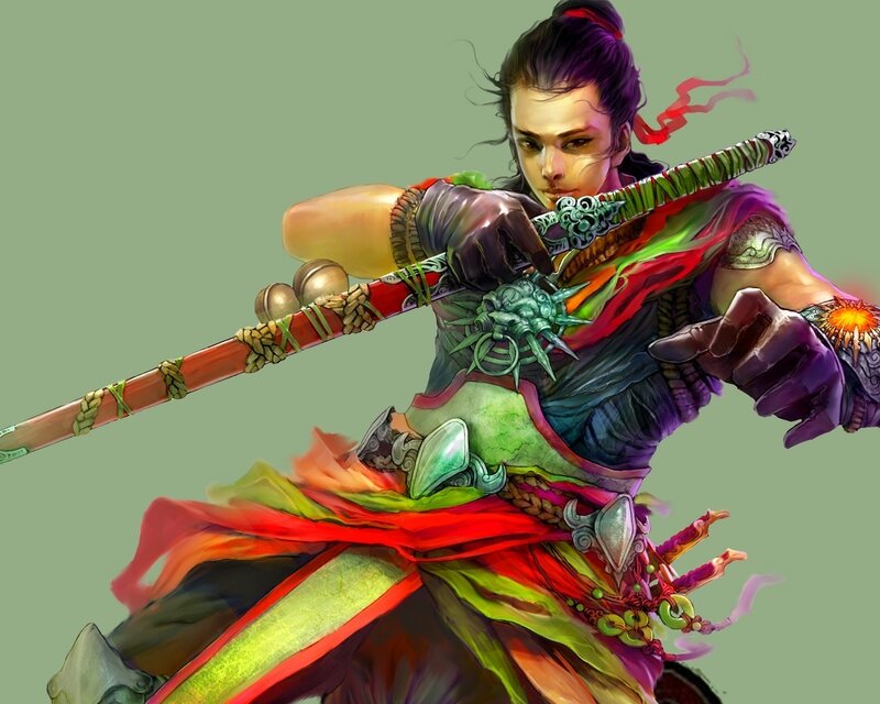 warrior with a staff