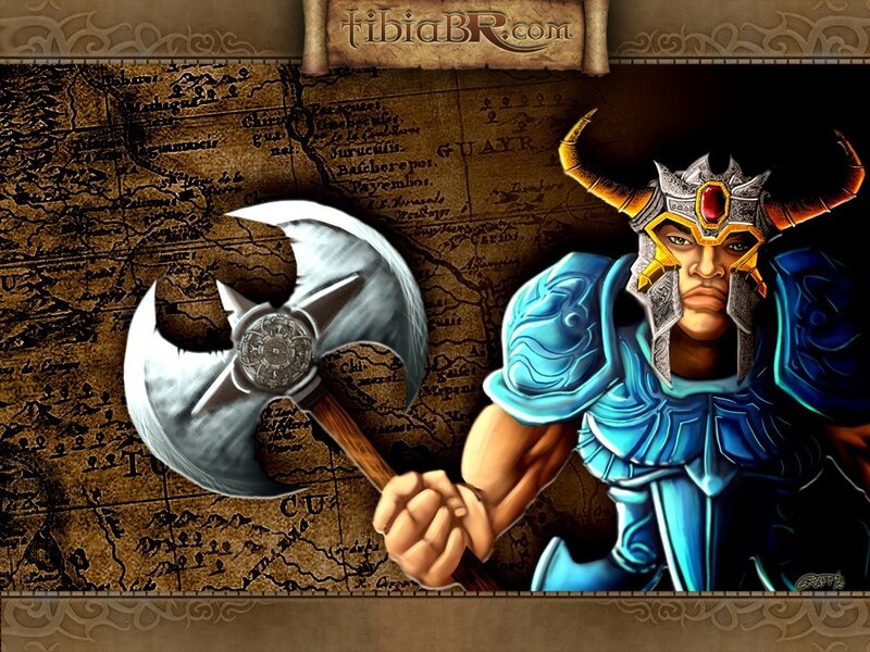warrior with axe and map
